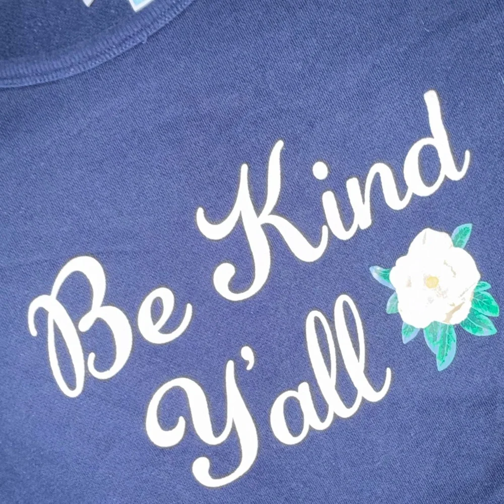 Draper James Be Kind Y'all Navy Blue Sweatshirt XS - Picture 3 of 7